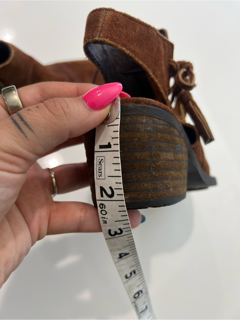 Born Monikah Brown Suede Tassel Cutout Ankle Boots, Booties 6M - Picture 11 of 11